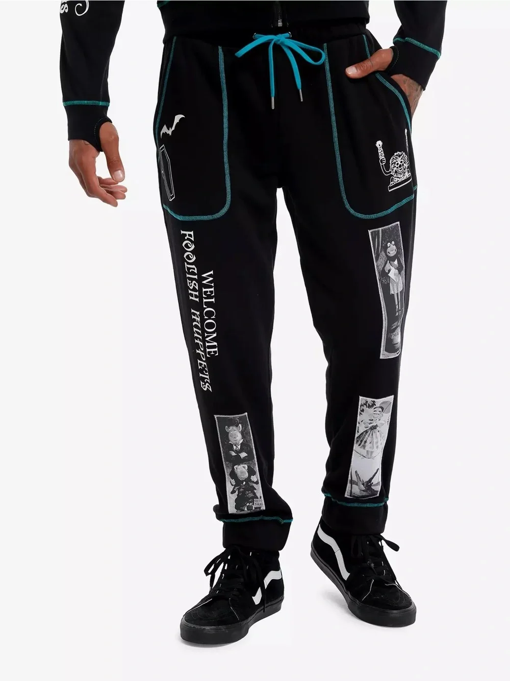 Our Universe Disney Muppets Haunted Mansion Patches Jogger Sweatpants Pockets M